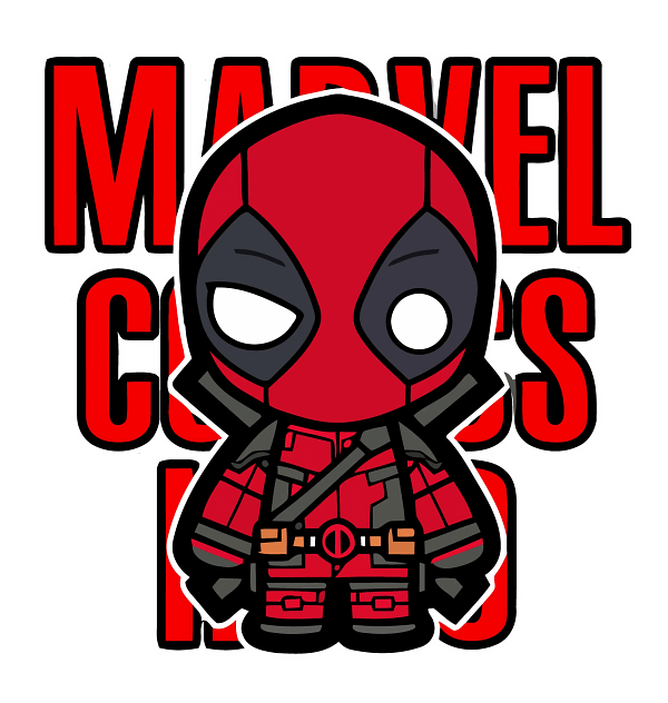 A (12) Deadpool Marvel Comics Kid Chibi Graphic Deadpool Marvel Comics Kid Chibi Graphic