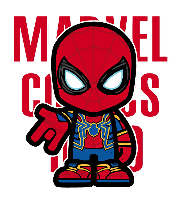 A (6) Spider-Man Chibi Iron Spider Graphic Spider-Man Chibi Iron Spider Graphic