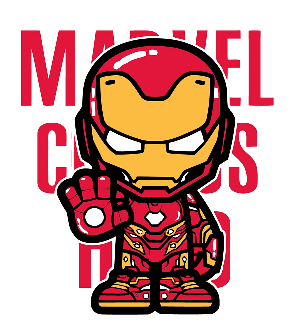 A (10) Iron Man Cartoon Graphic Iron Man Cartoon Graphic