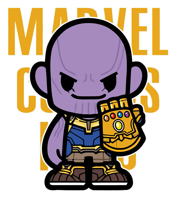 A (15) Thanos Marvel Comics Hero-Style Chibi Graphic Thanos Marvel Comics Hero-Style Chibi Graphic