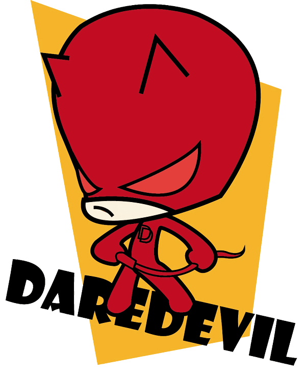 A (17) Daredevil Chibi Cartoon Graphic Daredevil Chibi Cartoon Graphic