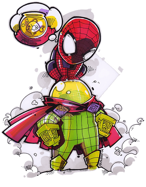 B (41) Mysterio and Spider-Man Comic Graphic Mysterio and Spider-Man Comic Graphic