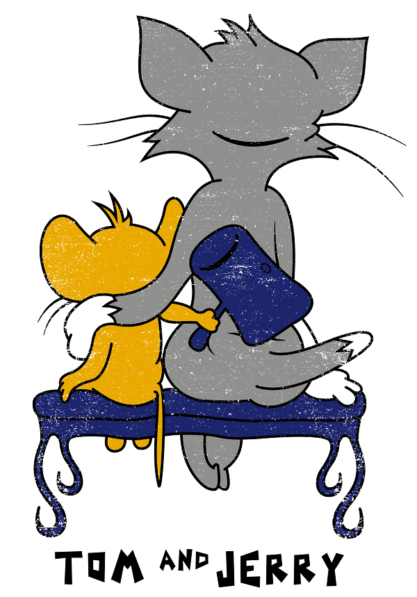 31 Tom and Jerry Friendship Bench Illustration Tom and Jerry Friendship Bench Illustration