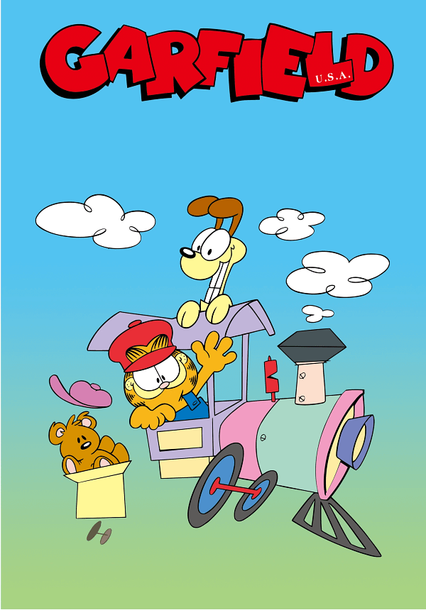 Garfield & Odie Train Adventure Cartoon Graphic Garfield & Odie Train Adventure Cartoon Graphic