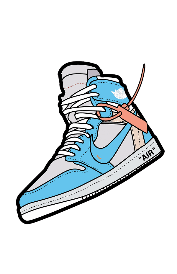 22 Nike Blue & White Sneakers Illustration Nike Blue & White Sneakers Illustration