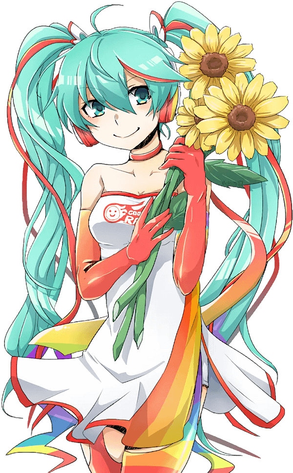 28 Floral Sunflower Art of Hatsune Miku Digital Graphic Floral Sunflower Art of Hatsune Miku Digital Graphic